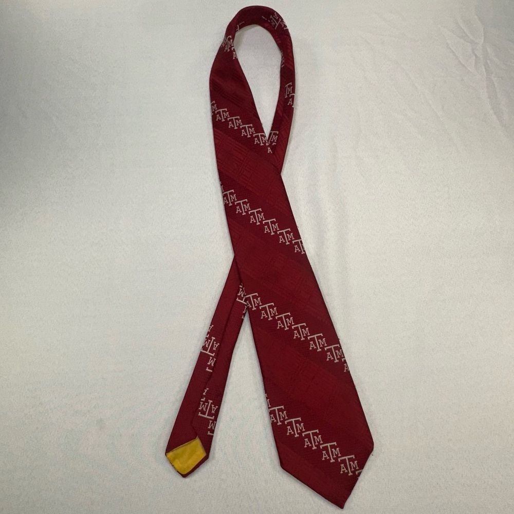 VTG 70s Texas A&M University TAMU Tie Battelstein’s Houston Maroon Aggie Pride
